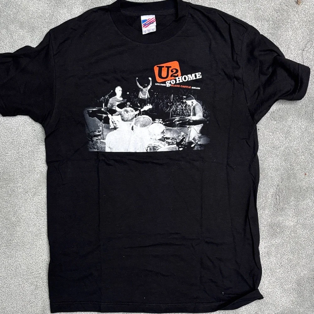 U2 Slane Castle Graphic T-Shirt Black Mediun - Picture 1 of 5